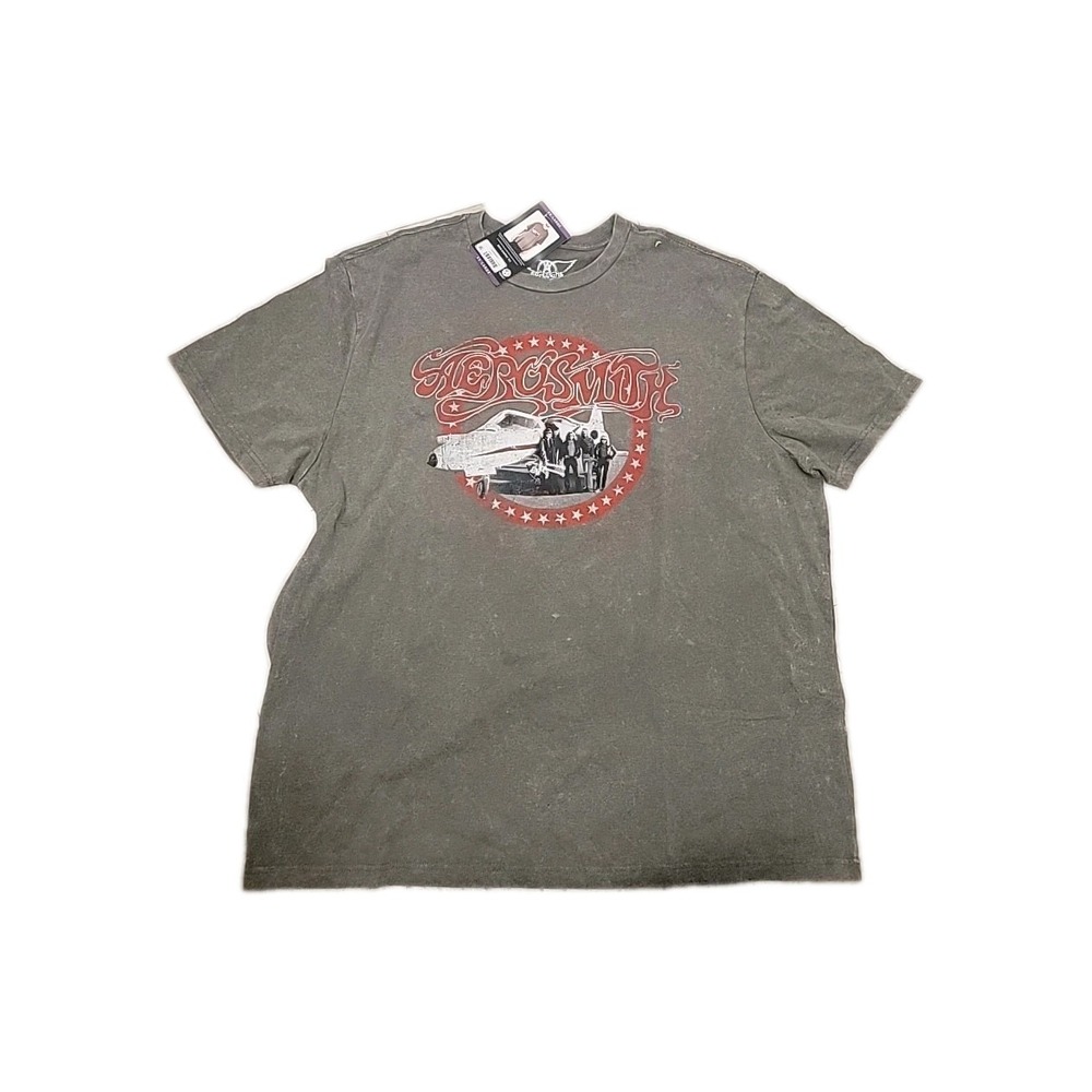 Men's Aerosmith Band Tee Crew Neck Short Sleeve Soft Lightweight 2XL Walnut, NWT
